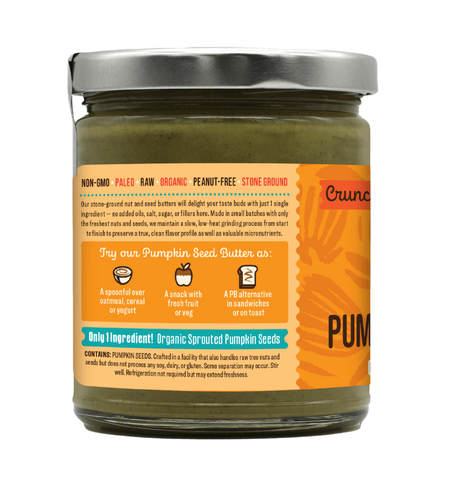 Organic Crunchy Sprouted Pumpkin Seed Butter - Vegan America