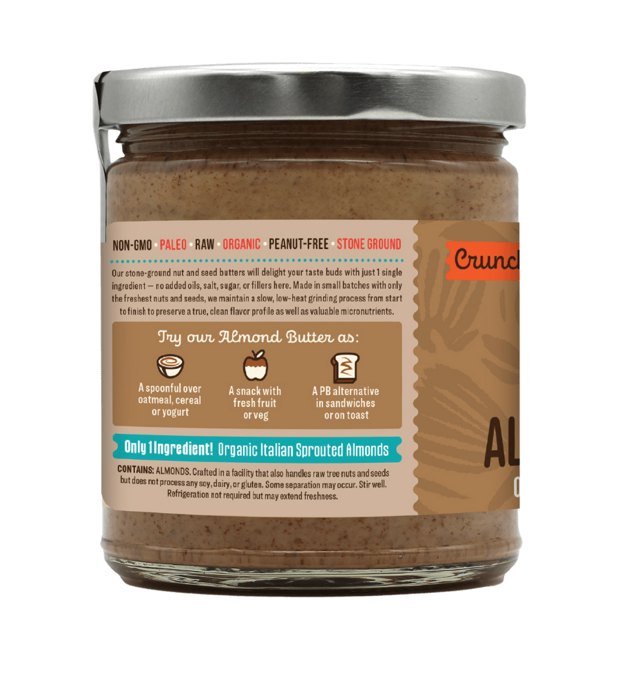 Organic Crunchy Sprouted Almond Butter - Vegan America