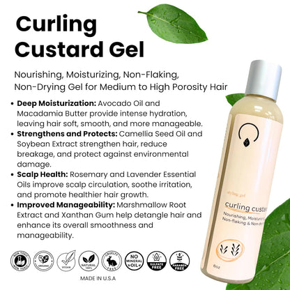 Curling Custard Gel Medium to High Porosity