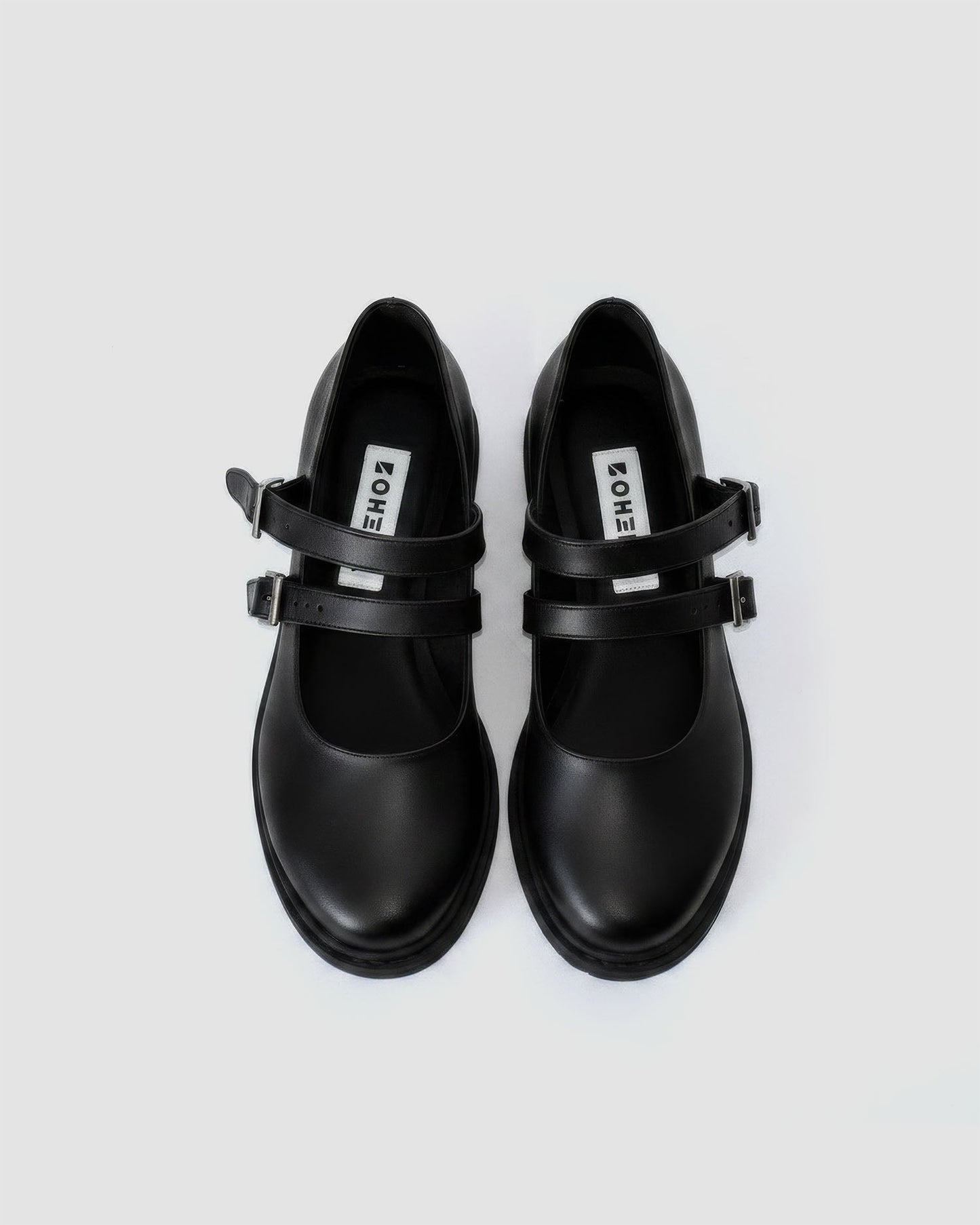 Twin Mary Jane Vegan Corn Leather Ballerinas | Black - Vegan America
