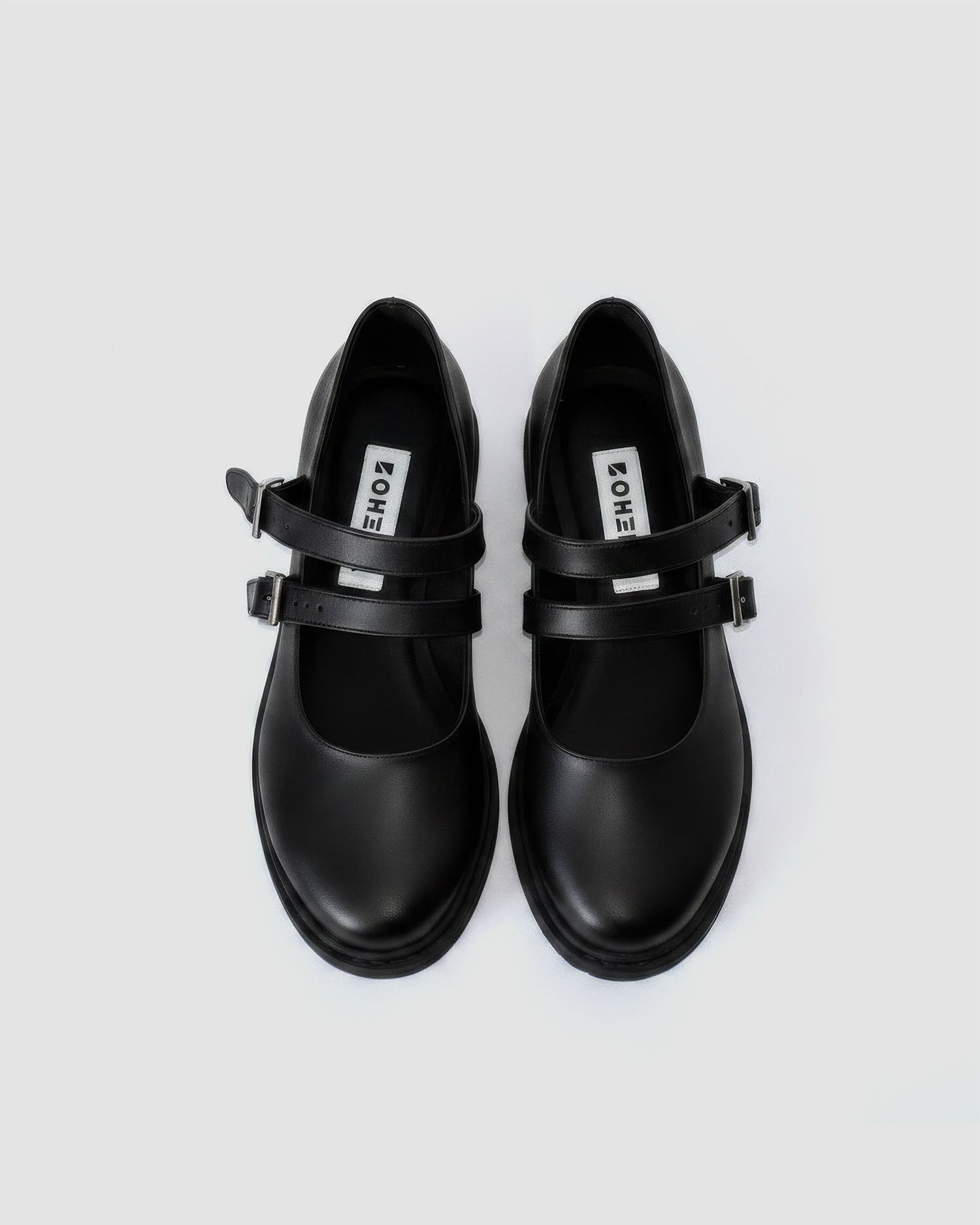 Twin Mary Jane Vegan Corn Leather Ballerinas | Black - Vegan America