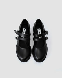 Twin Mary Jane Vegan Corn Leather Ballerinas | Black - Vegan America