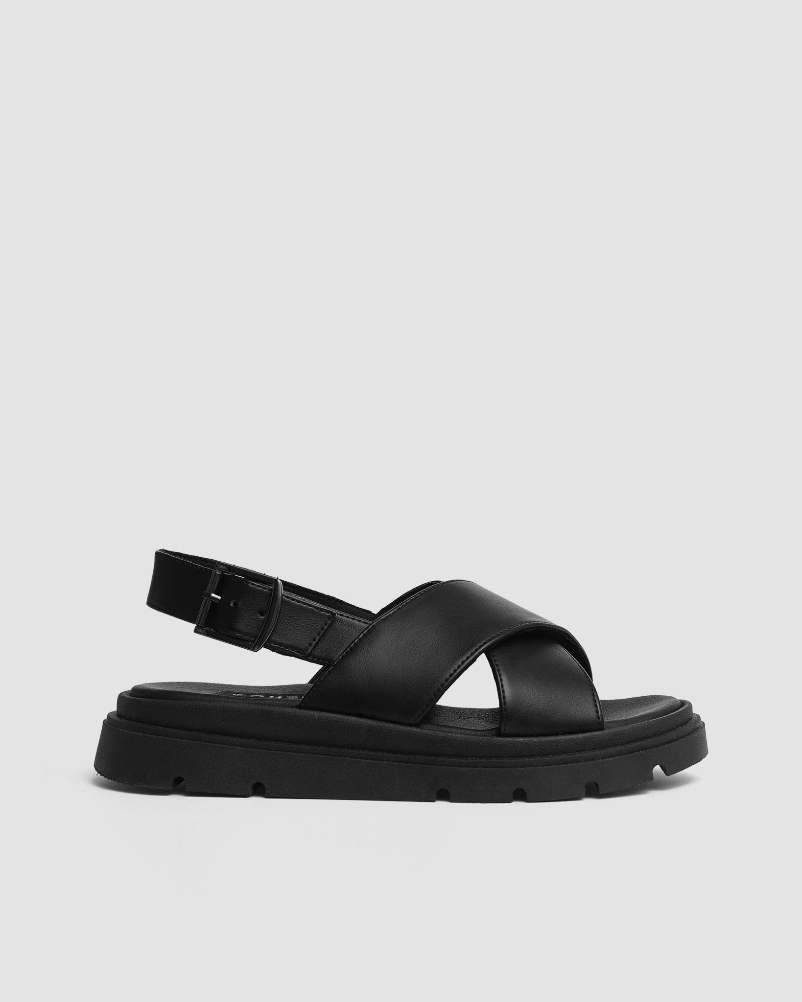 Glare Sandals Black made of vegan corn leather - Vegan America