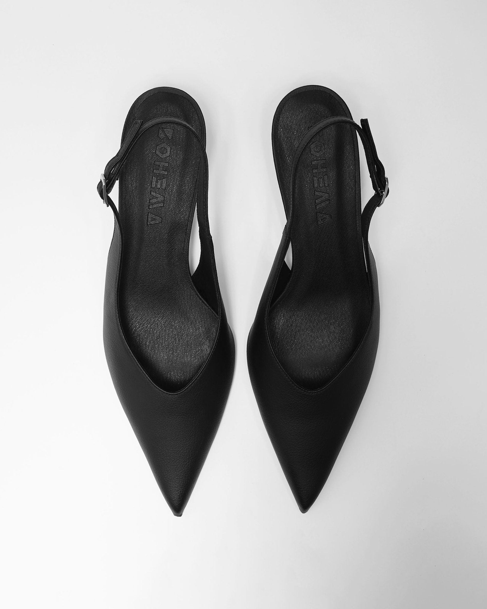 Kitten Heels Black pointy toe pumps - Vegan America