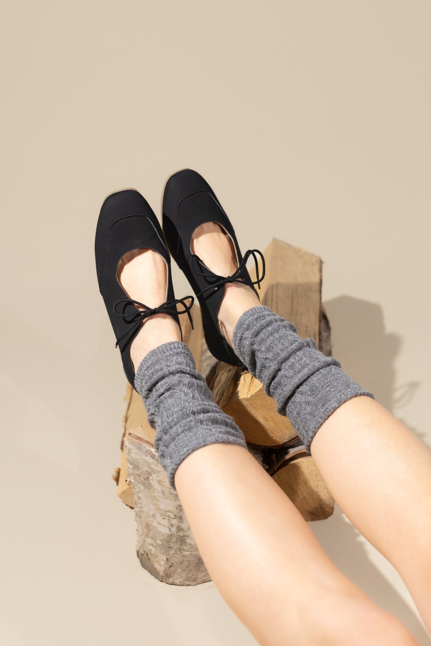 LOUISE (matte black) – vegan ballerina flats made from plant-based leather