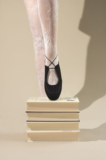 LOUISE (matte black) – vegan ballerina flats made from plant-based leather