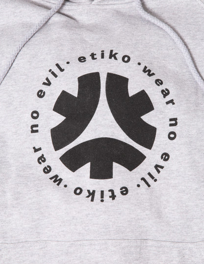Pullover Hoodie, Wear No Evil, Unisex Grey & Black