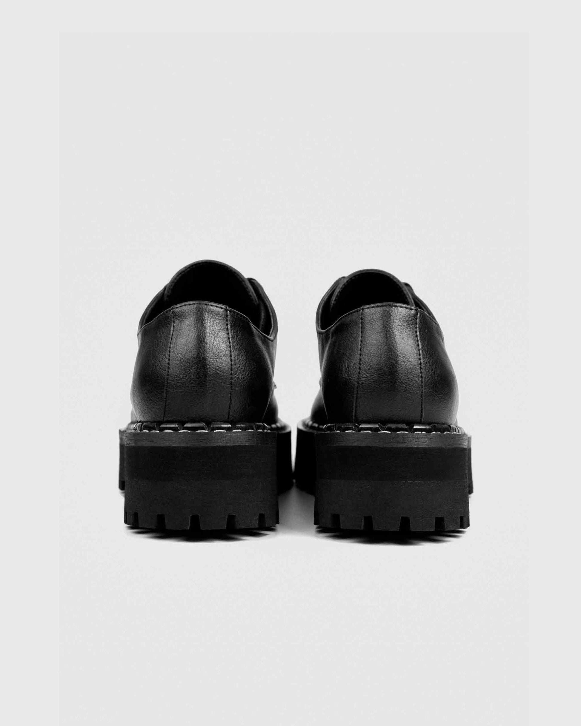 Chunky Derbs Boy Black Vegea grape leather Derby - Vegan America