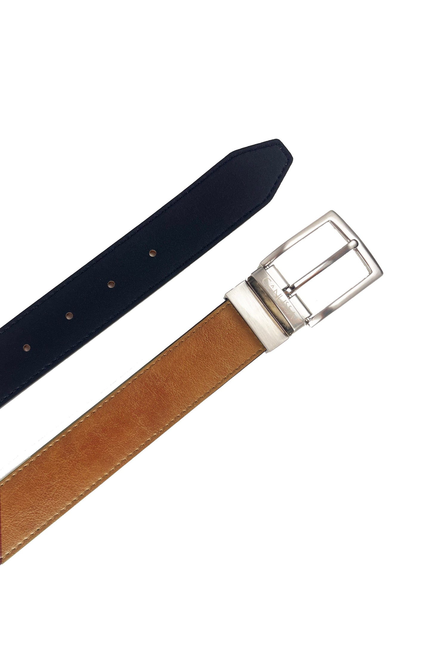 Reverse reversible belt – Black/Camel