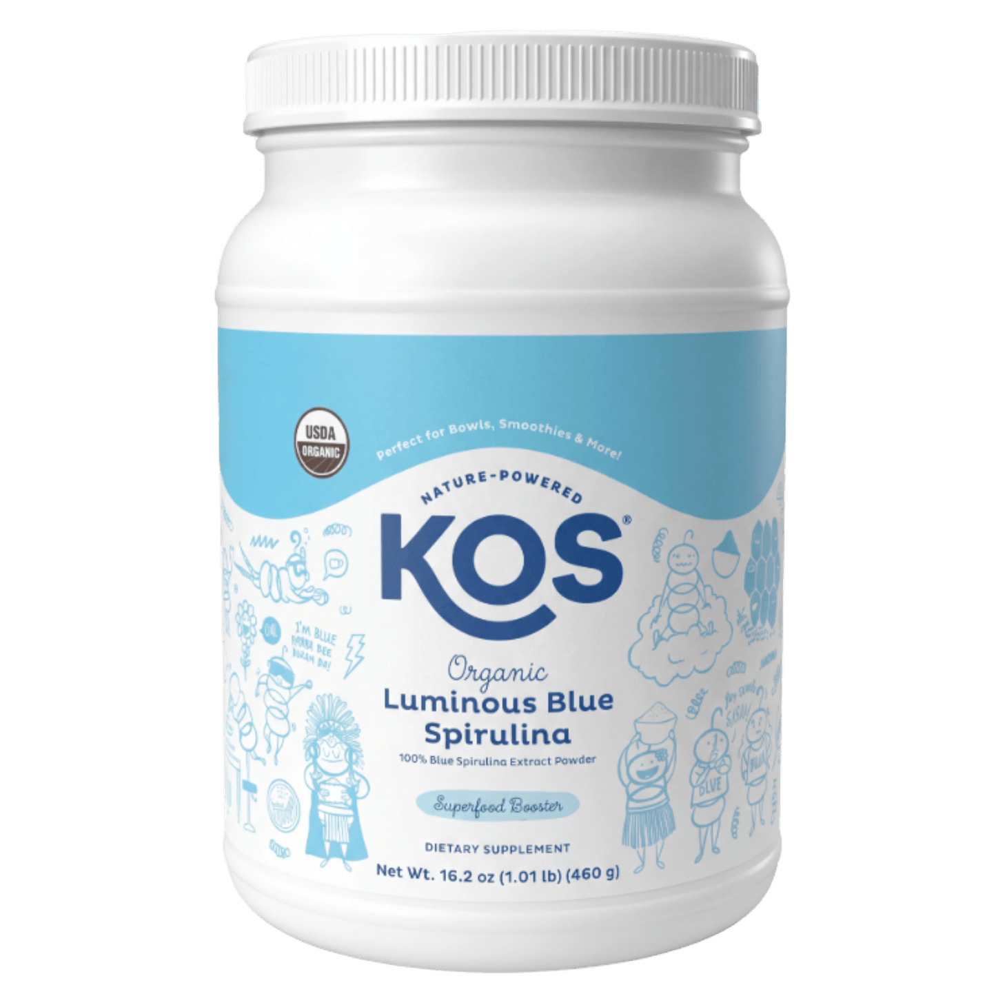 Organic Blue Spirulina Powder Bottle 460g - Vegan America