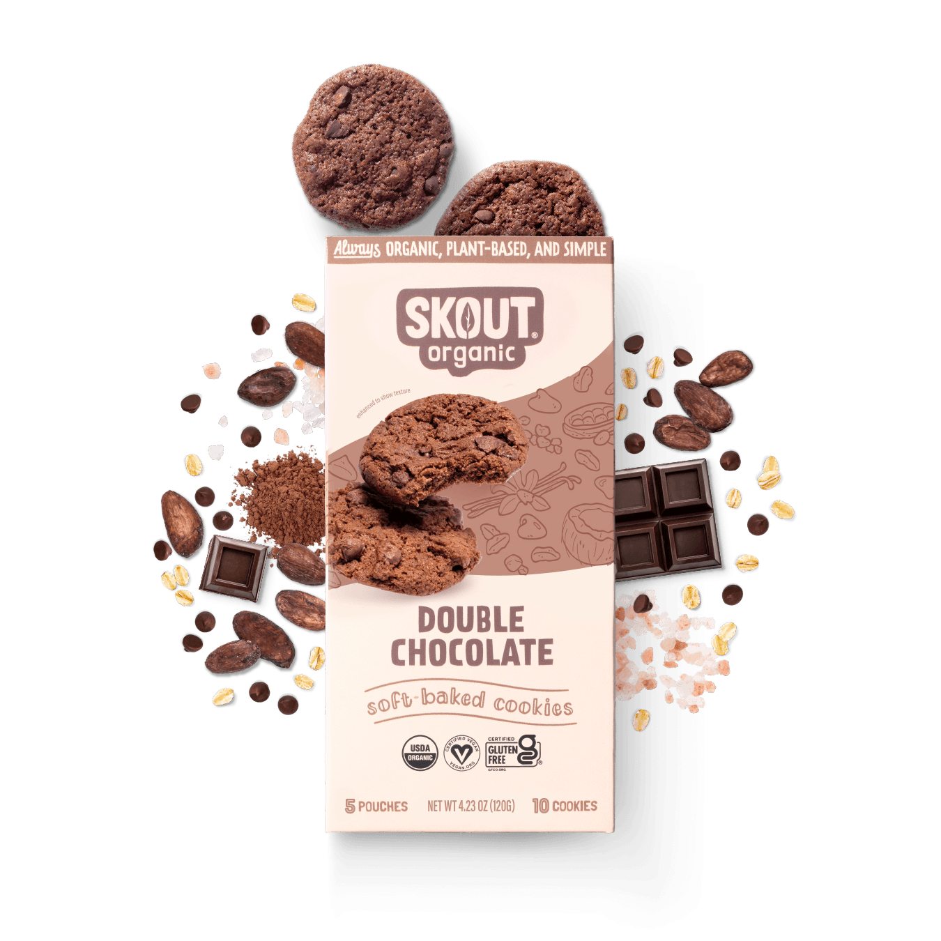 Skout Organic Double Chocolate Soft Baked Cookies - Vegan America