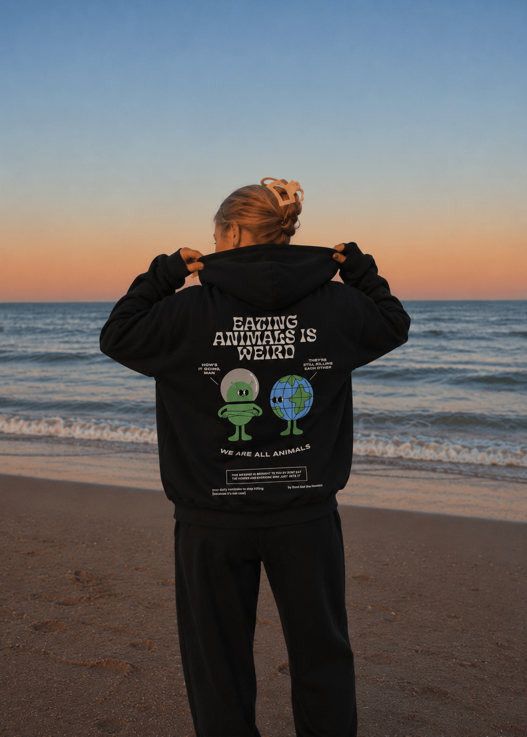 EATING ANIMALS IS WEIRD HOODIE - Vegan America