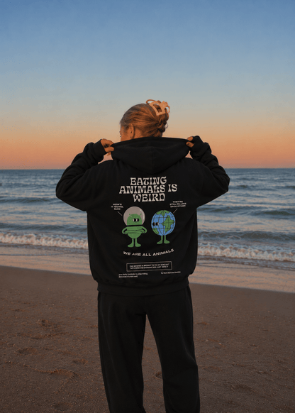 EATING ANIMALS IS WEIRD HOODIE - Vegan America