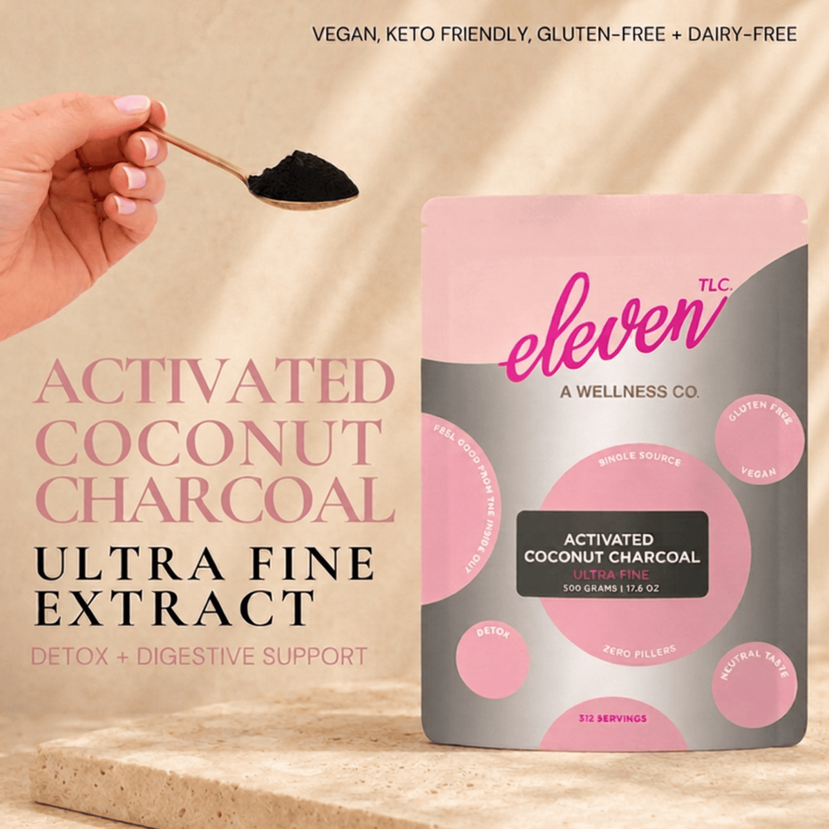 Activated Coconut Charcoal Powder | 312 Servings | Bulk Foodservice Grade - Vegan America