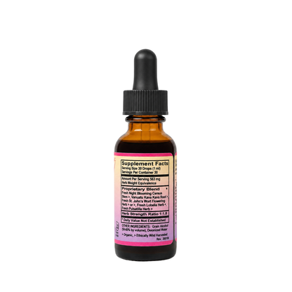 Eleven TLC Anxiet-Ease side panel showing botanical blend ingredients and 1oz volume specification.