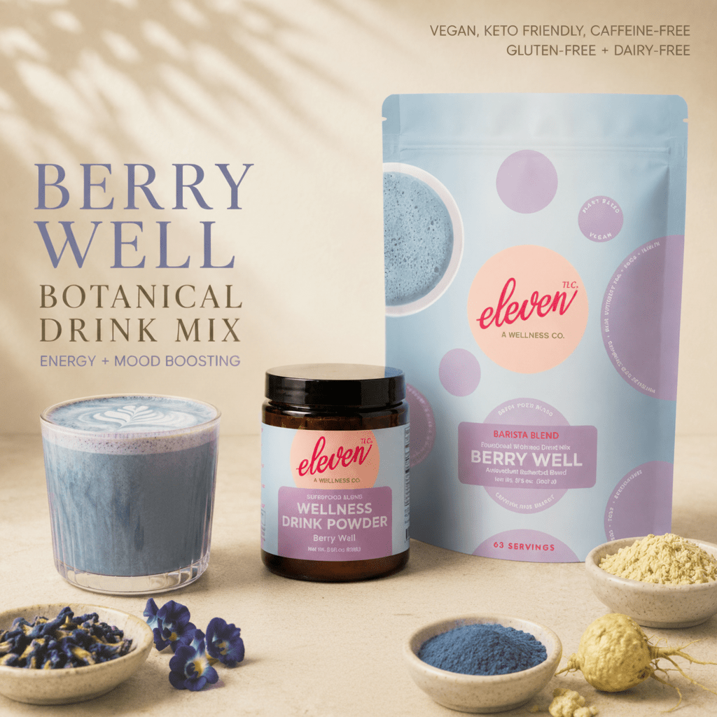 Berry Well Superfood Latte Drink Mix – Caffeine Free Energy, Tea & Mocktail Powder - Vegan America