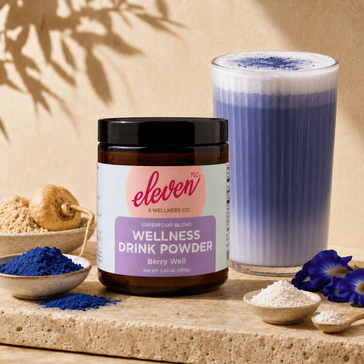 Berry Well Superfood Latte Drink Mix – Caffeine Free Energy, Tea & Mocktail Powder - Vegan America