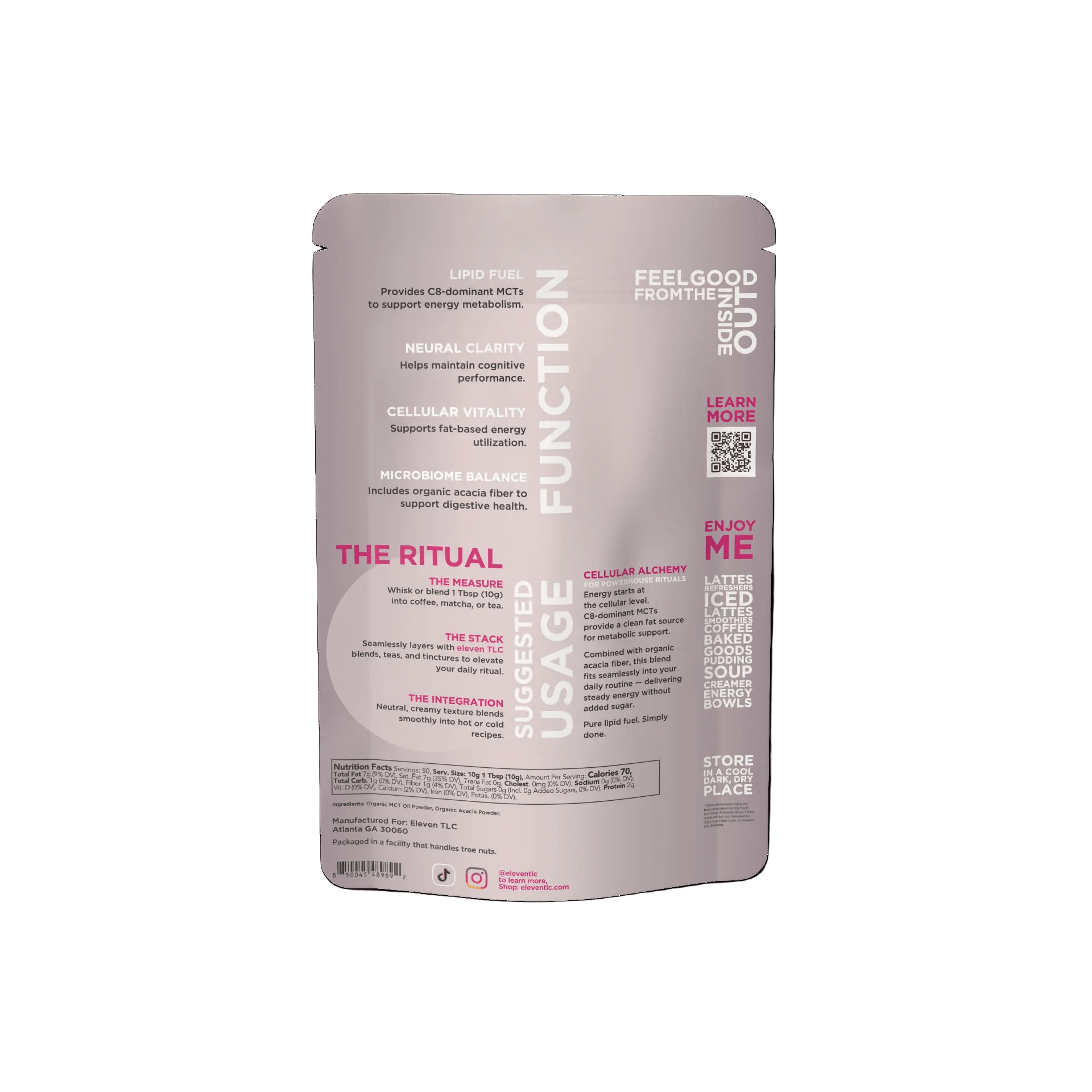 Organic C8/C10 MCT Oil Powder + Acacia Fiber | 500g - Vegan America