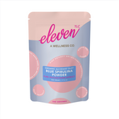 Front of Eleven TLC organic blue spirulina powder 500 g refill pouch, labeled pure phycocyanin extract and 500 servings.