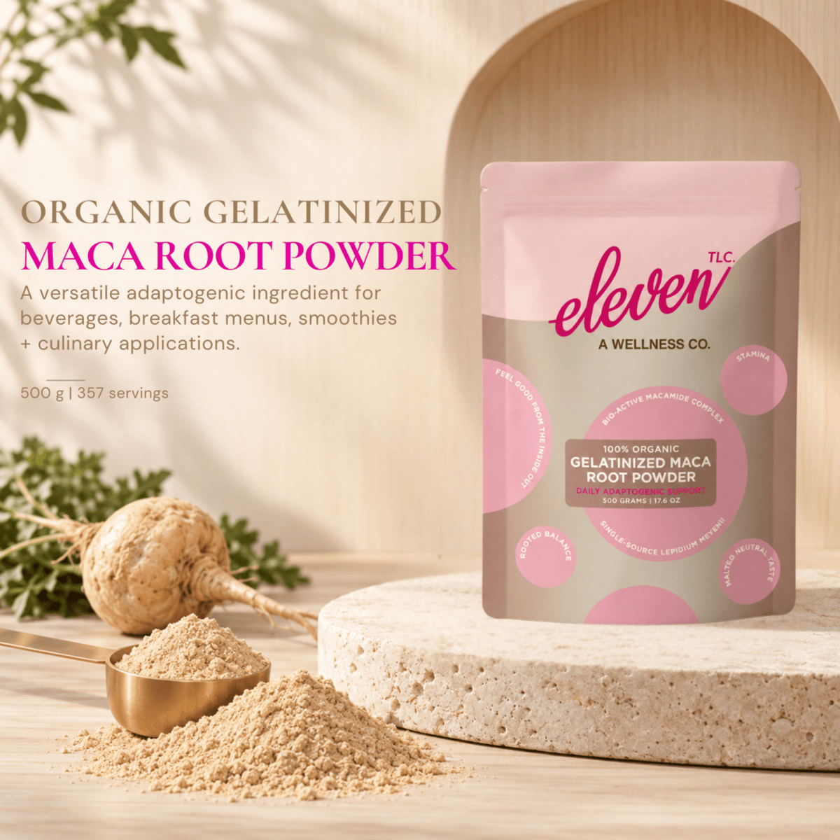 Organic Gelatinized Maca Root Powder | 500g Bulk Foodservice - Vegan America