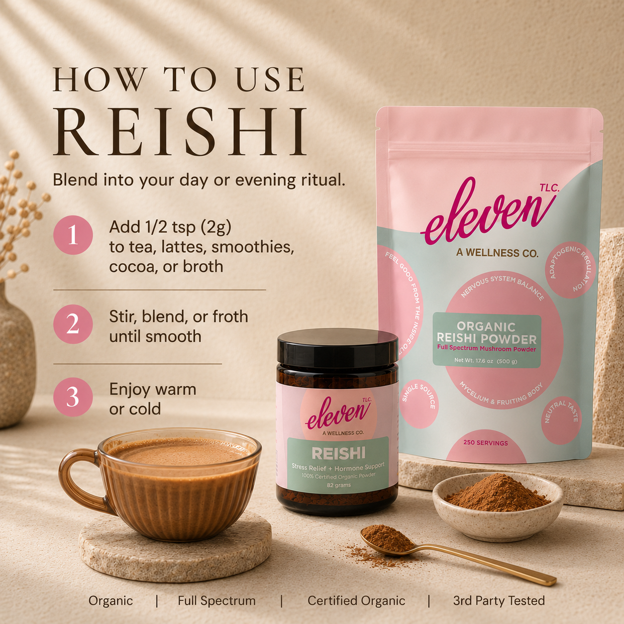Organic Reishi Mushroom Powder | Calm & Immune | 500g Bulk Foodservice