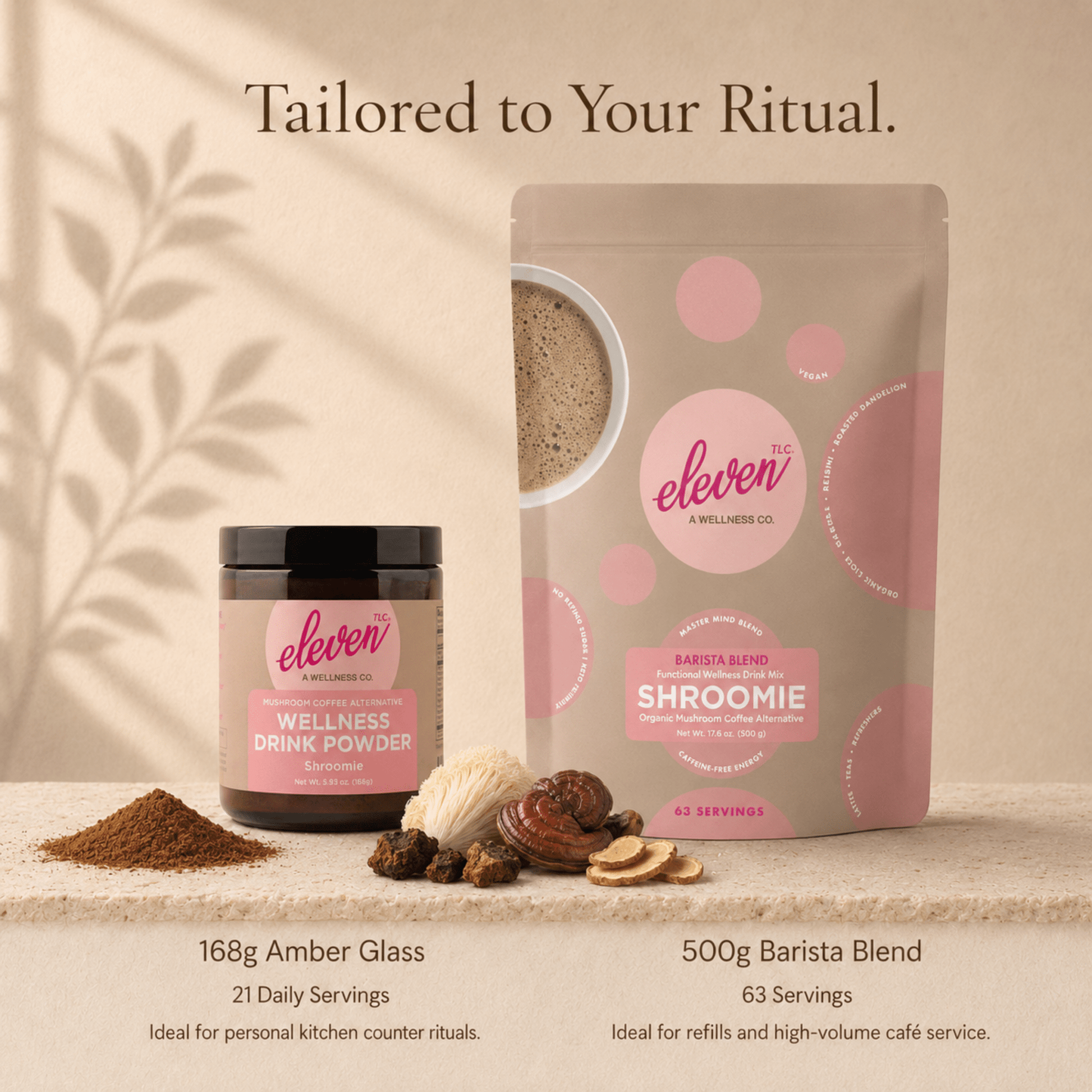 Shroomie 8-Adaptogen Superfood Blend | Caffeine-Free Coffee Alternative - Vegan America