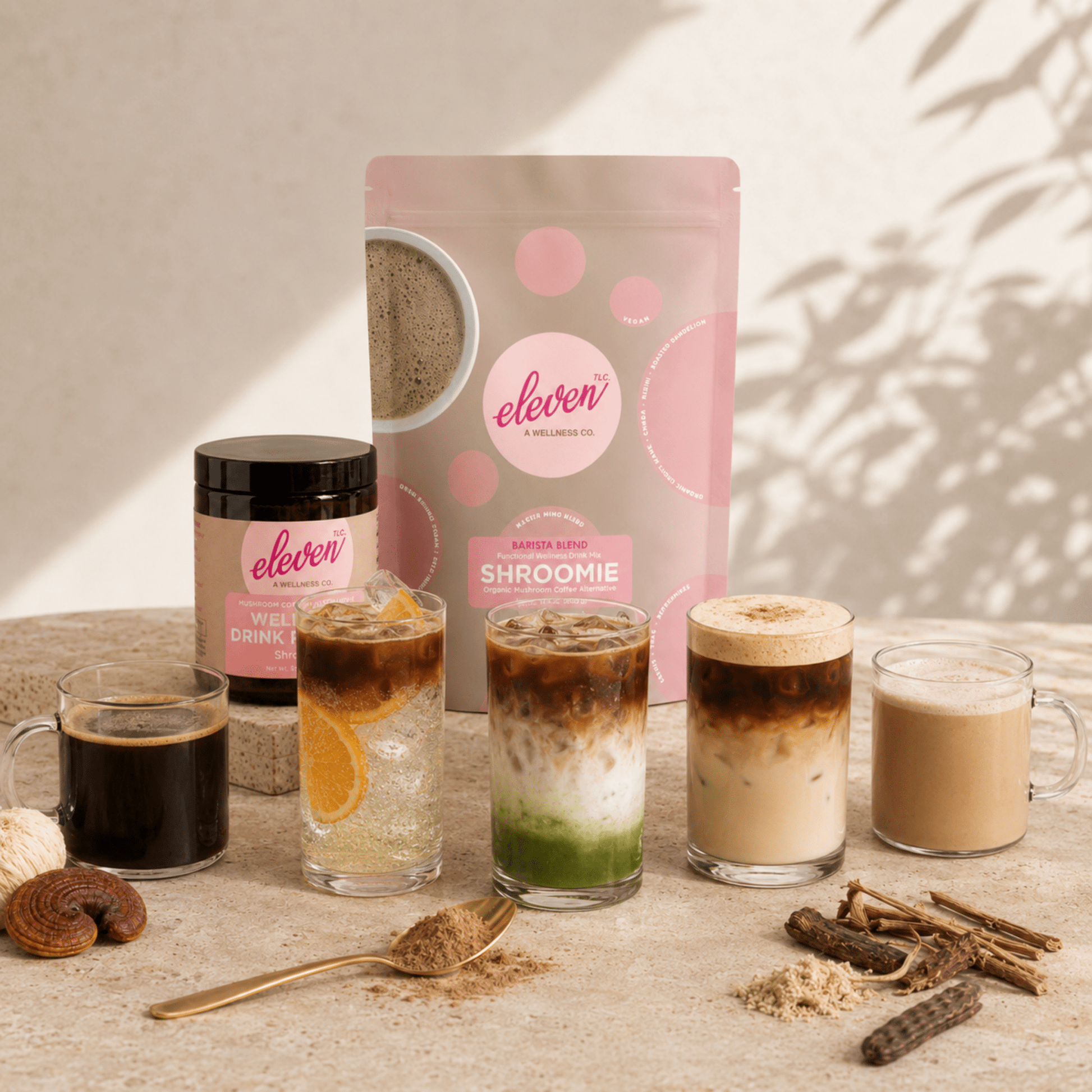 Shroomie 8-Adaptogen Superfood Blend | Caffeine-Free Coffee Alternative - Vegan America