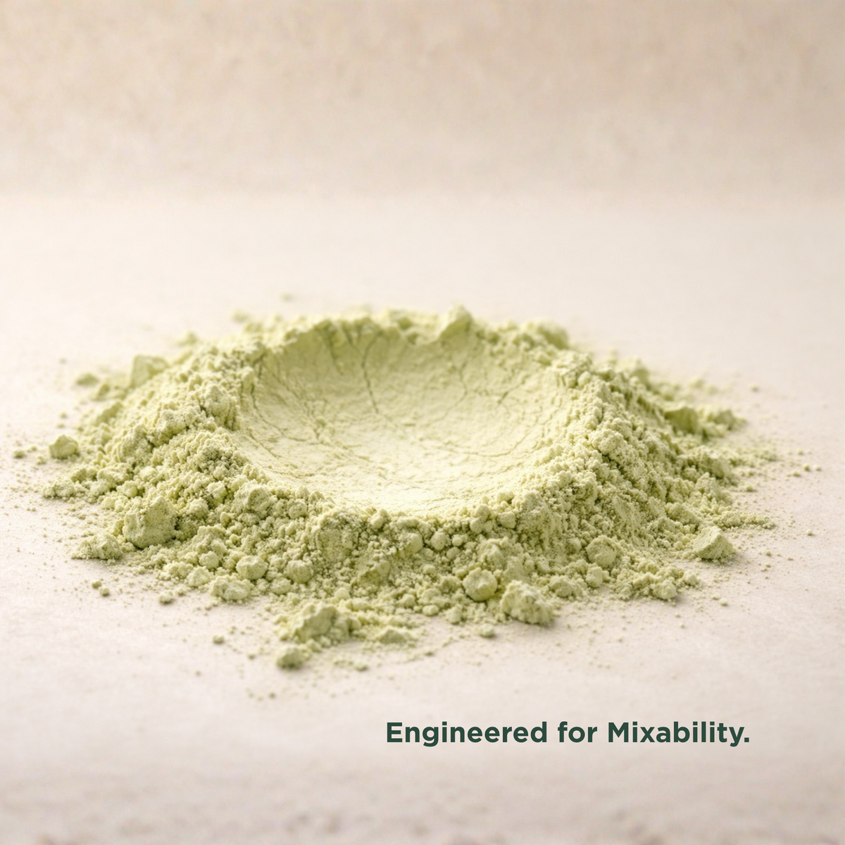 Macro shot of Verdant Daily System powder showing fine-milled texture and uniform consistency on a clean, light-toned surface.
