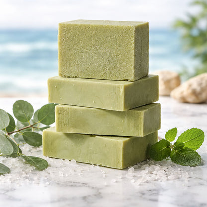 eucalyptus mint sea salt bar stack
