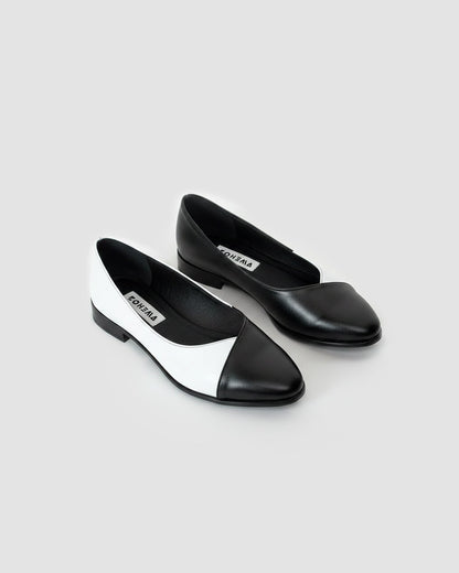 Clash ballet flats women, vegan corn leather with graphic detail, BOHEMA
