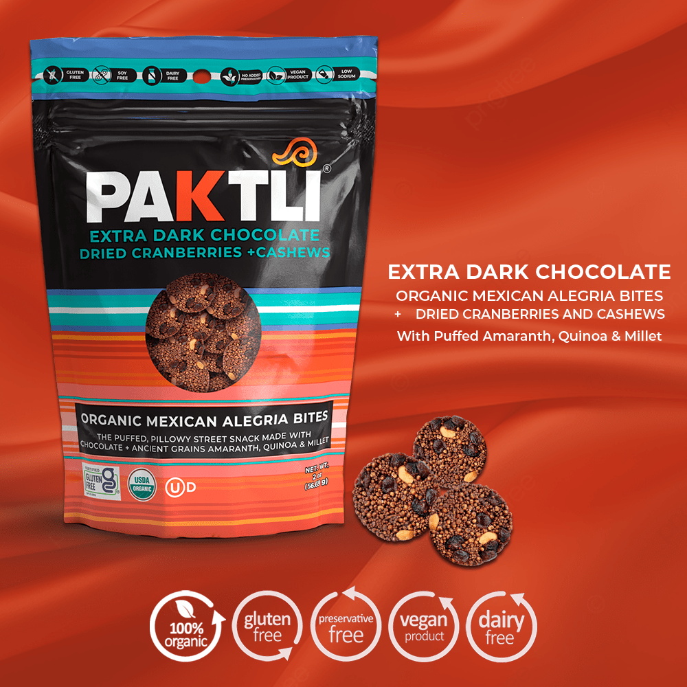 NEW Extra Dark Chocolate Alegria Bites w/ Cranberries + Cashews - Vegan America