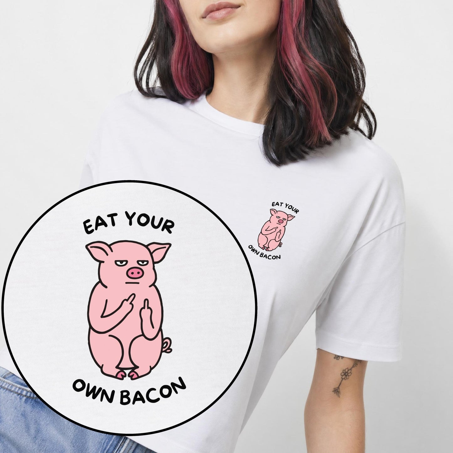 Eat Your Own Bacon Women's Boxy T-Shirt - Vegan America