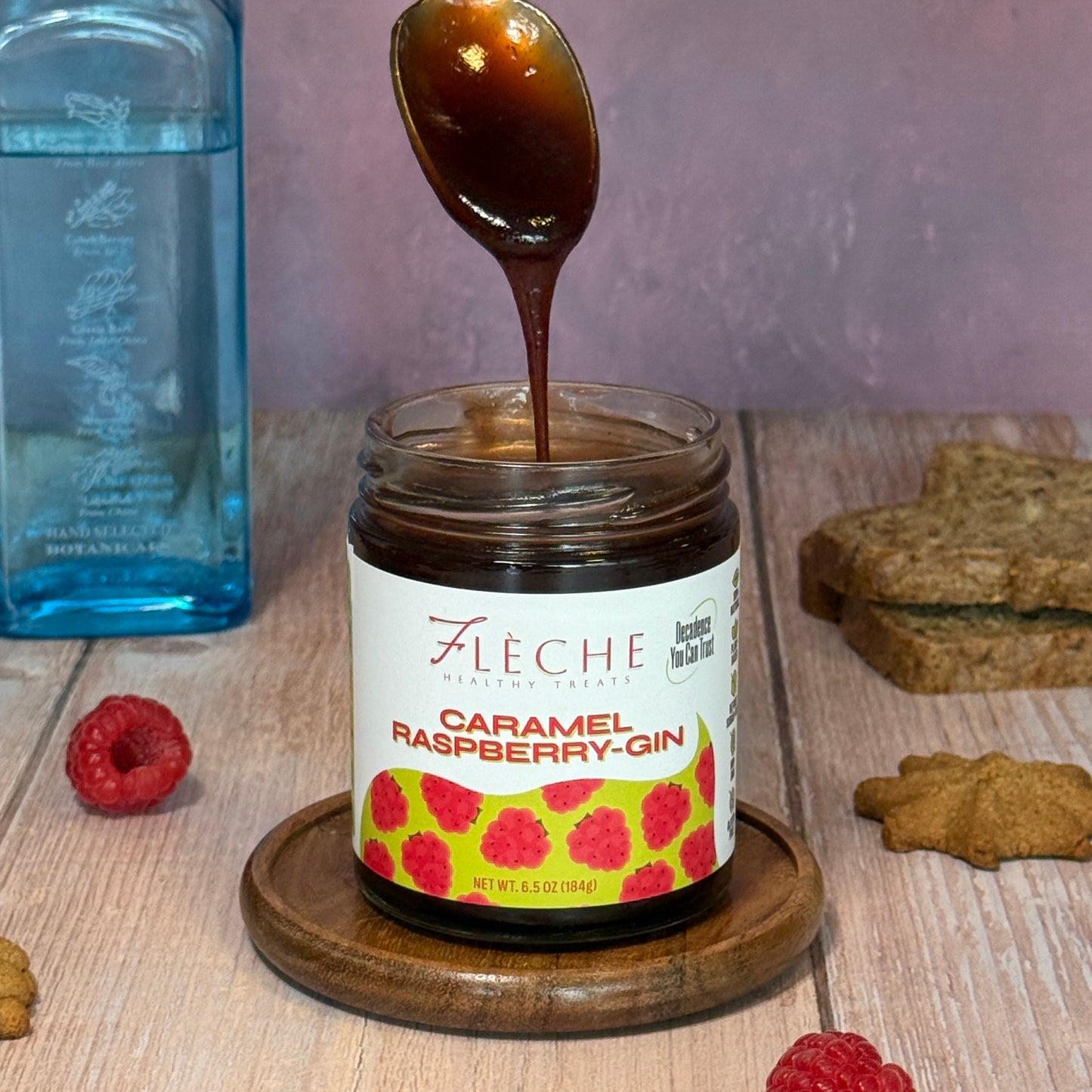 Caramel Raspberry-Gin Spread | Flèche Healthy Treats
