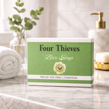 Four Thieves Bar Soap Box on a countertop