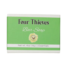 four thieves bar soap in a white box and a green label