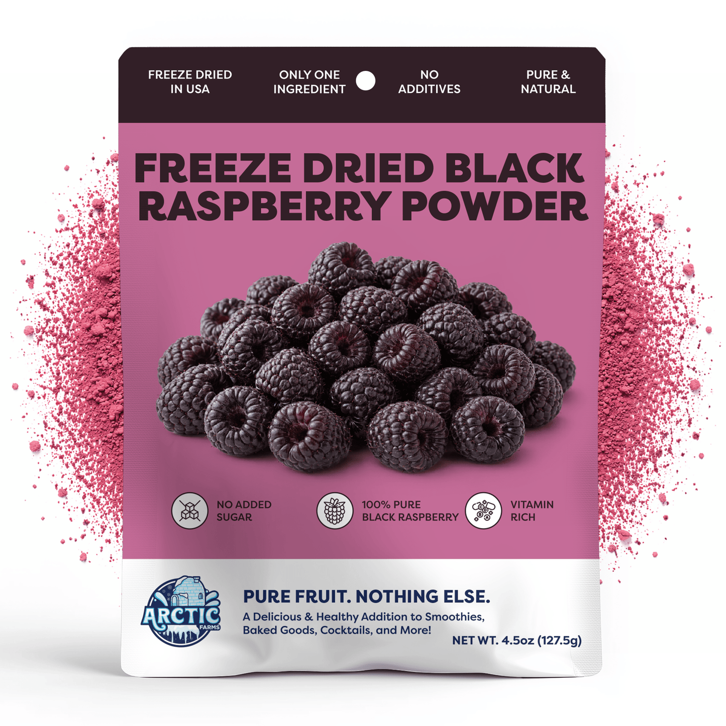 Freeze Dried Black Raspberry Powder - Vegan America