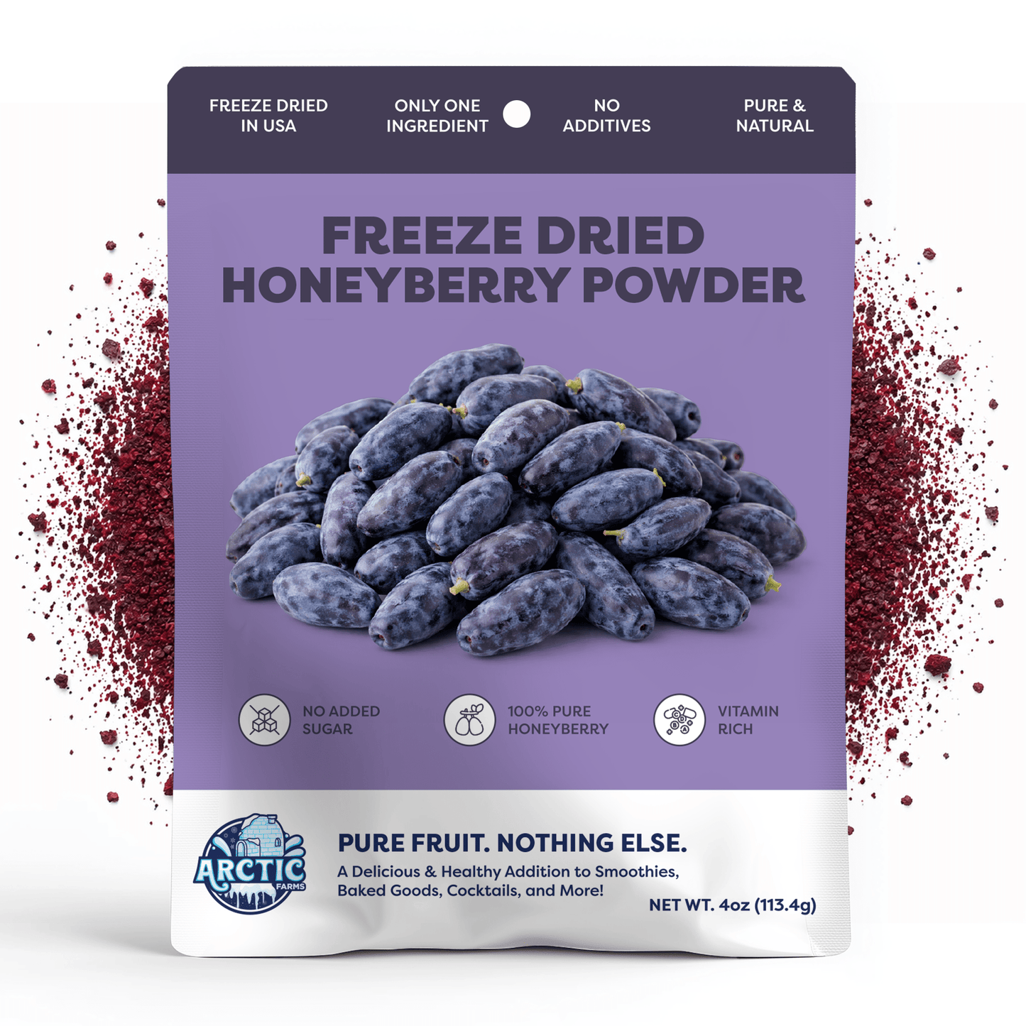 Freeze Dried Organic Honeyberry Powder - Vegan America