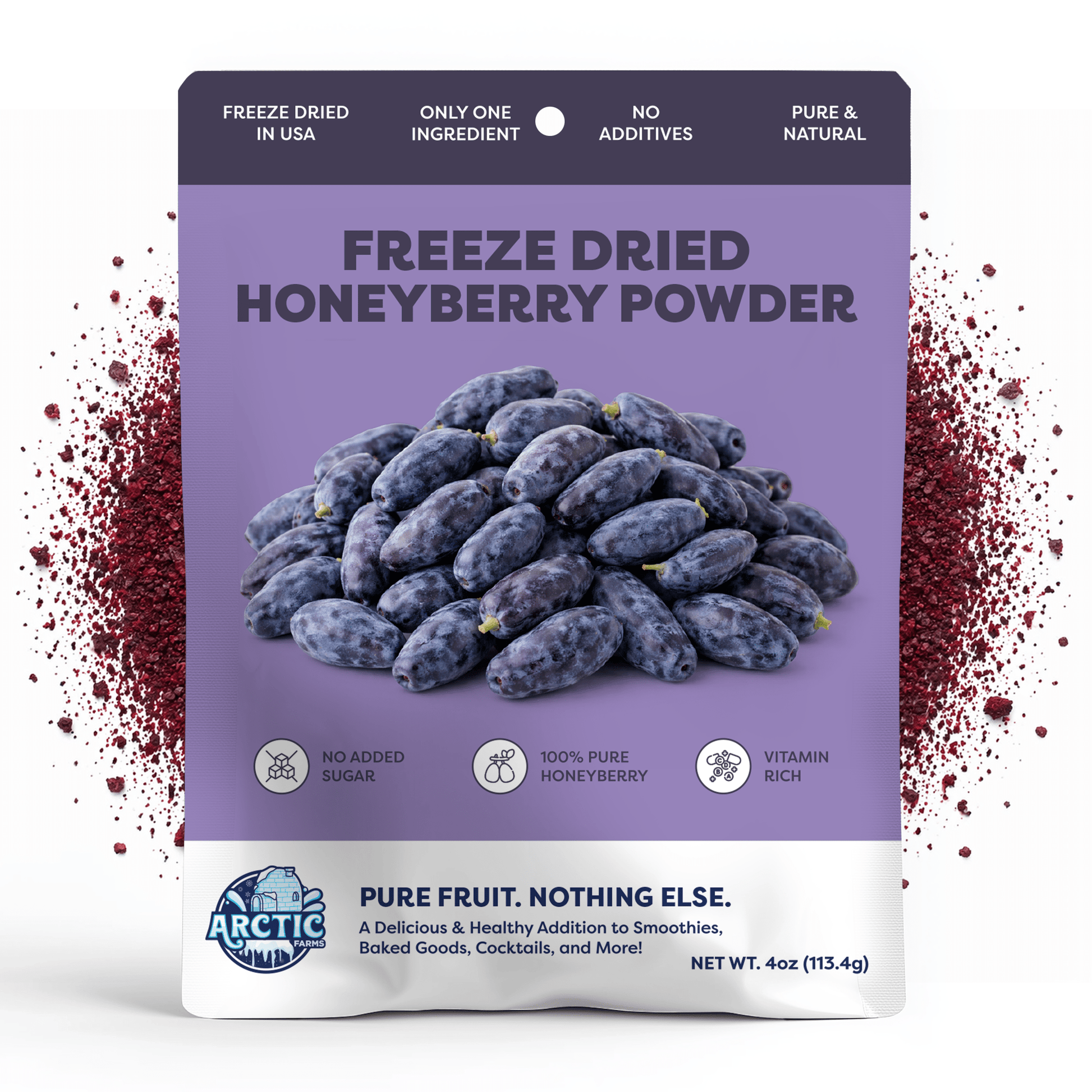 Freeze Dried Organic Honeyberry Powder - Vegan America