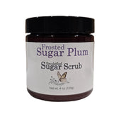 frosted sugar plum emulsified sugar scrub image shown in an amber jar