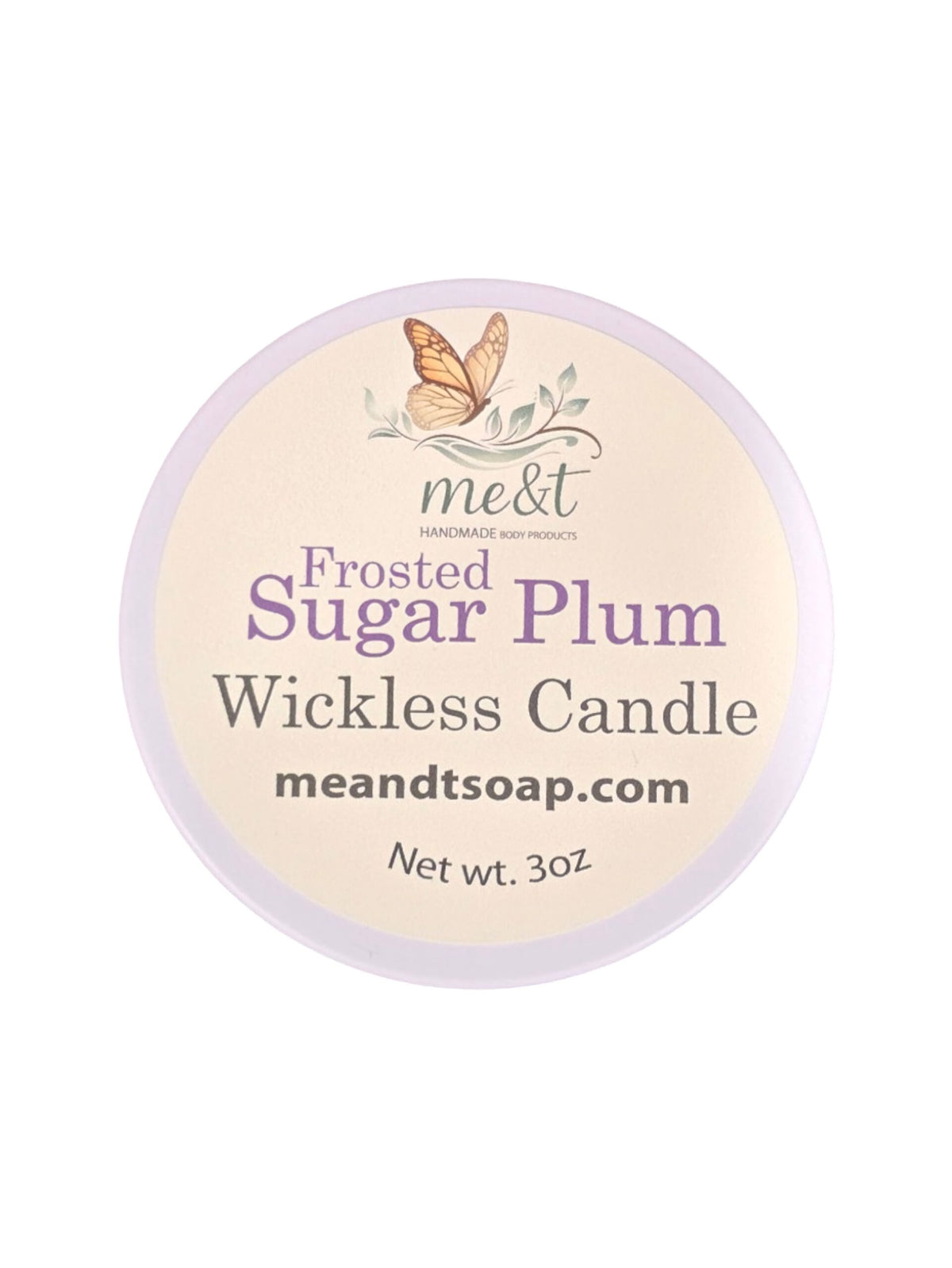 frosted sugar plum wickless candle