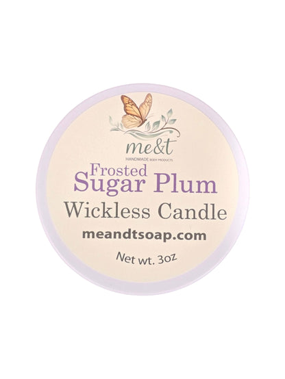 frosted sugar plum wickless candle