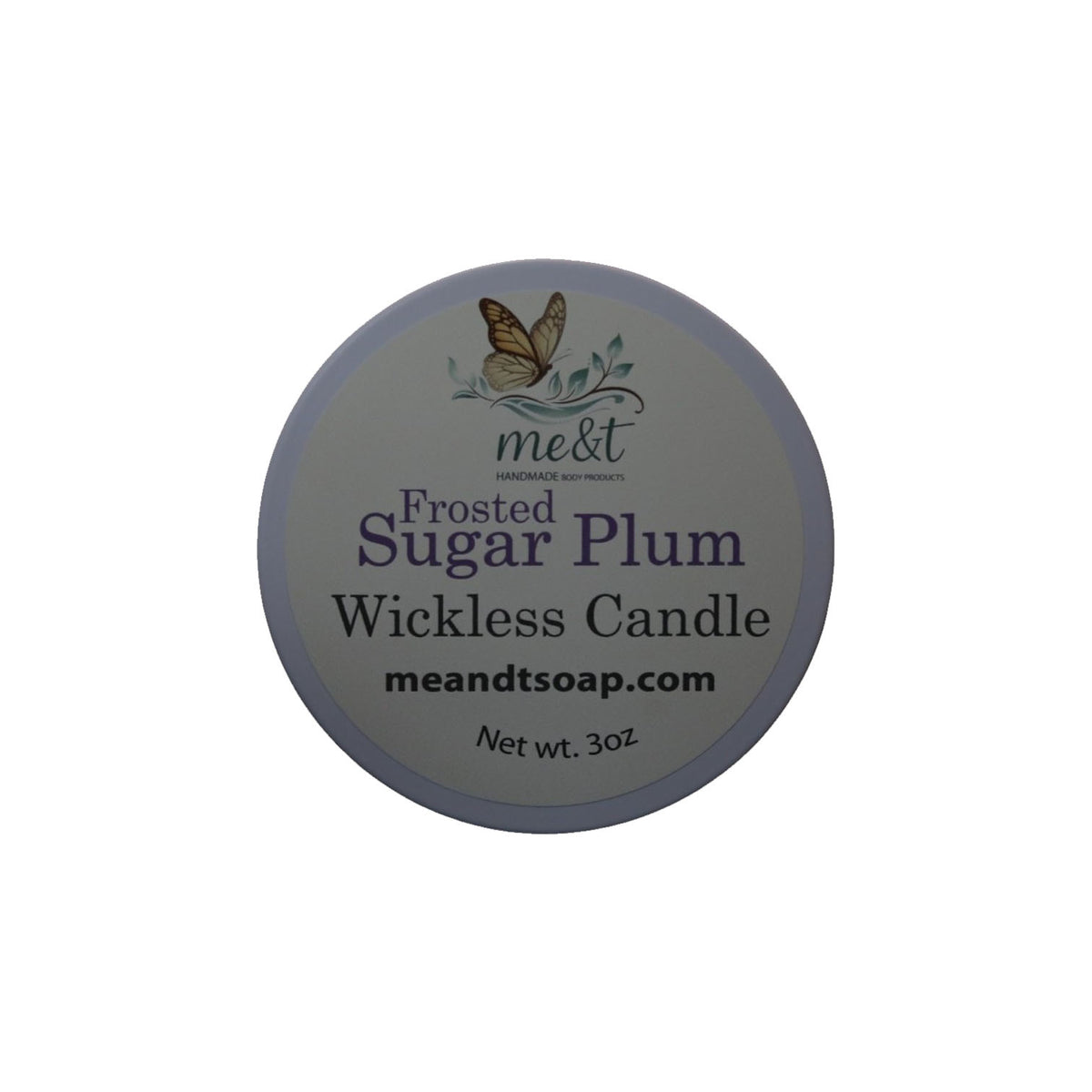 frosted sugar plum wickless candle