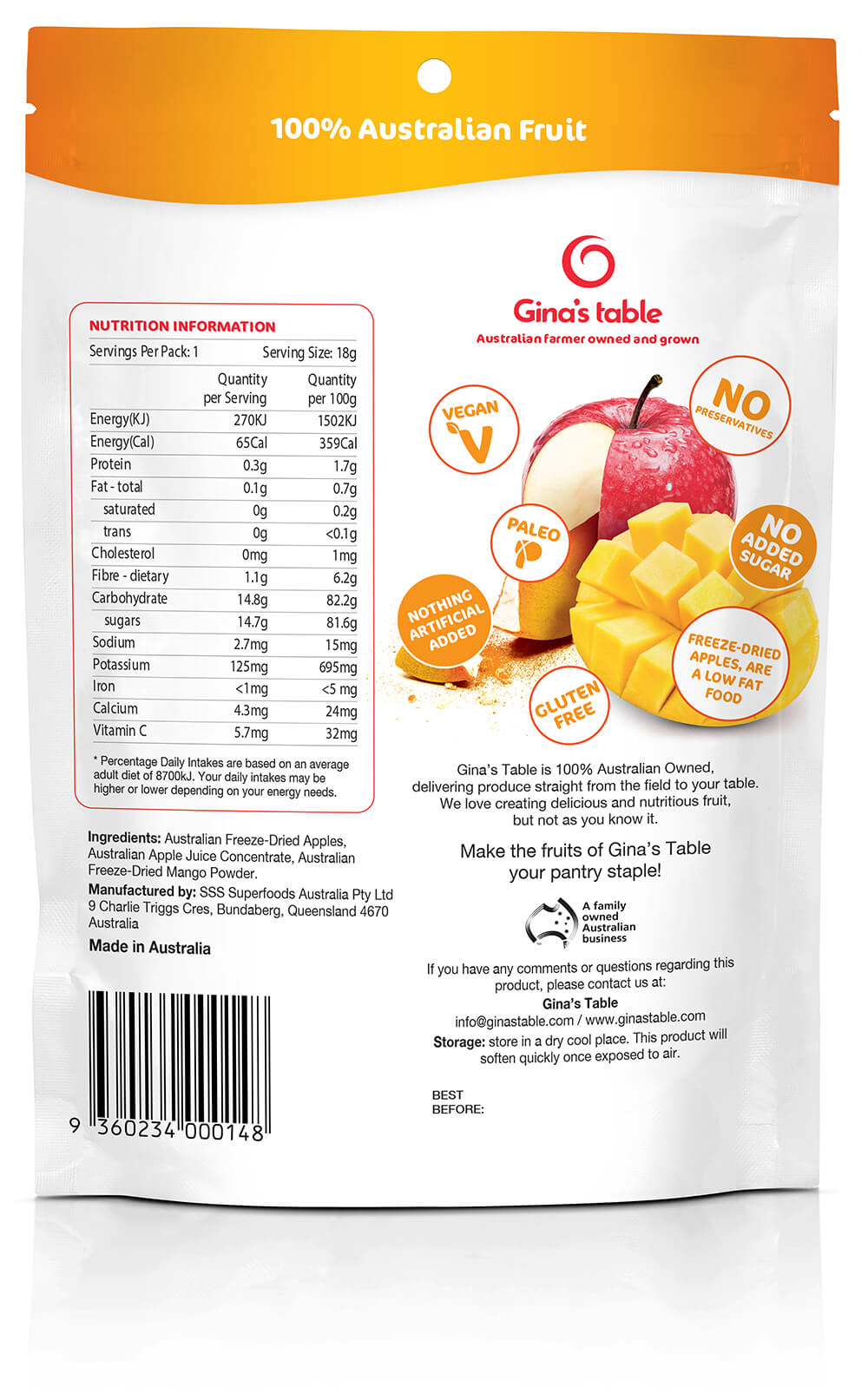 Freeze - Dried Apple Bites Dusted with Mango Powder - Vegan America