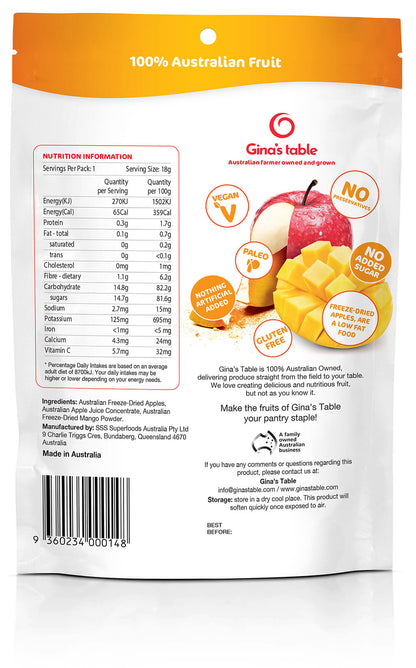 Freeze - Dried Apple Bites Dusted with Mango Powder - Vegan America