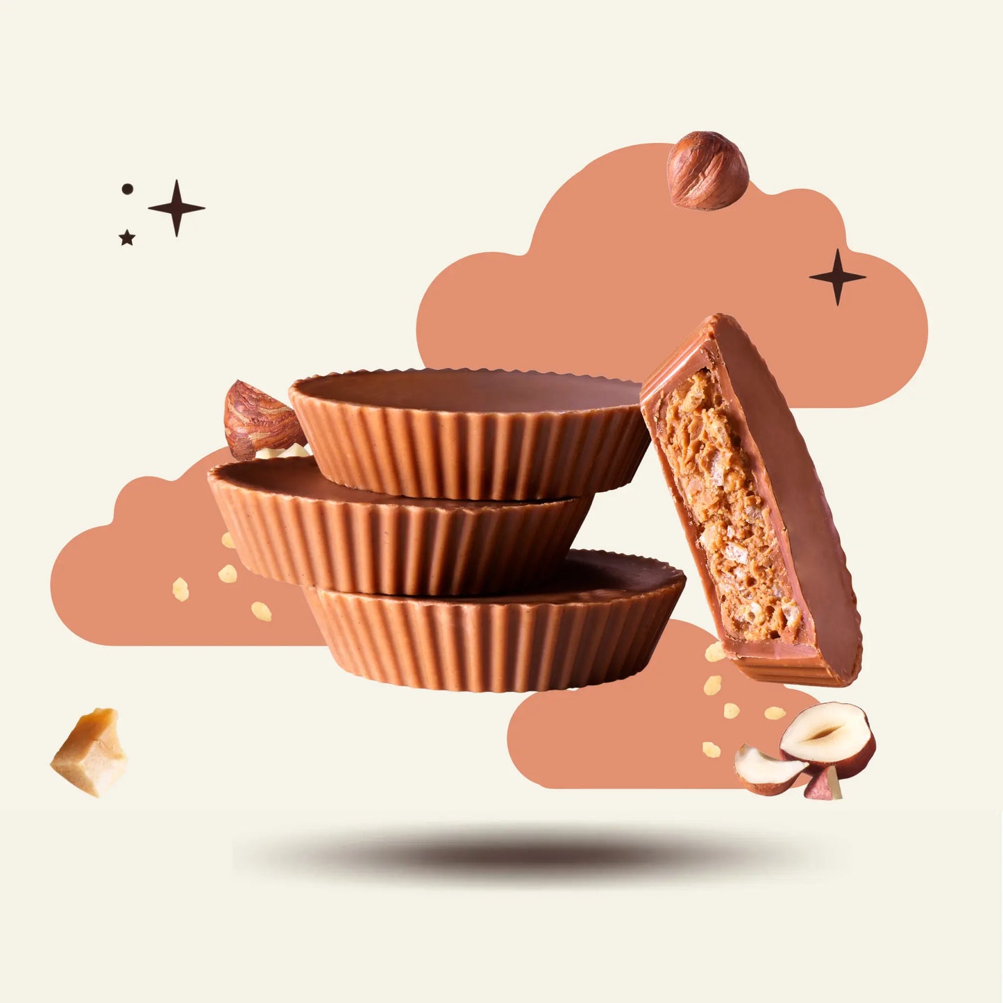 Hazelnut Cream & Rice Crisps Cups (5-Pack)