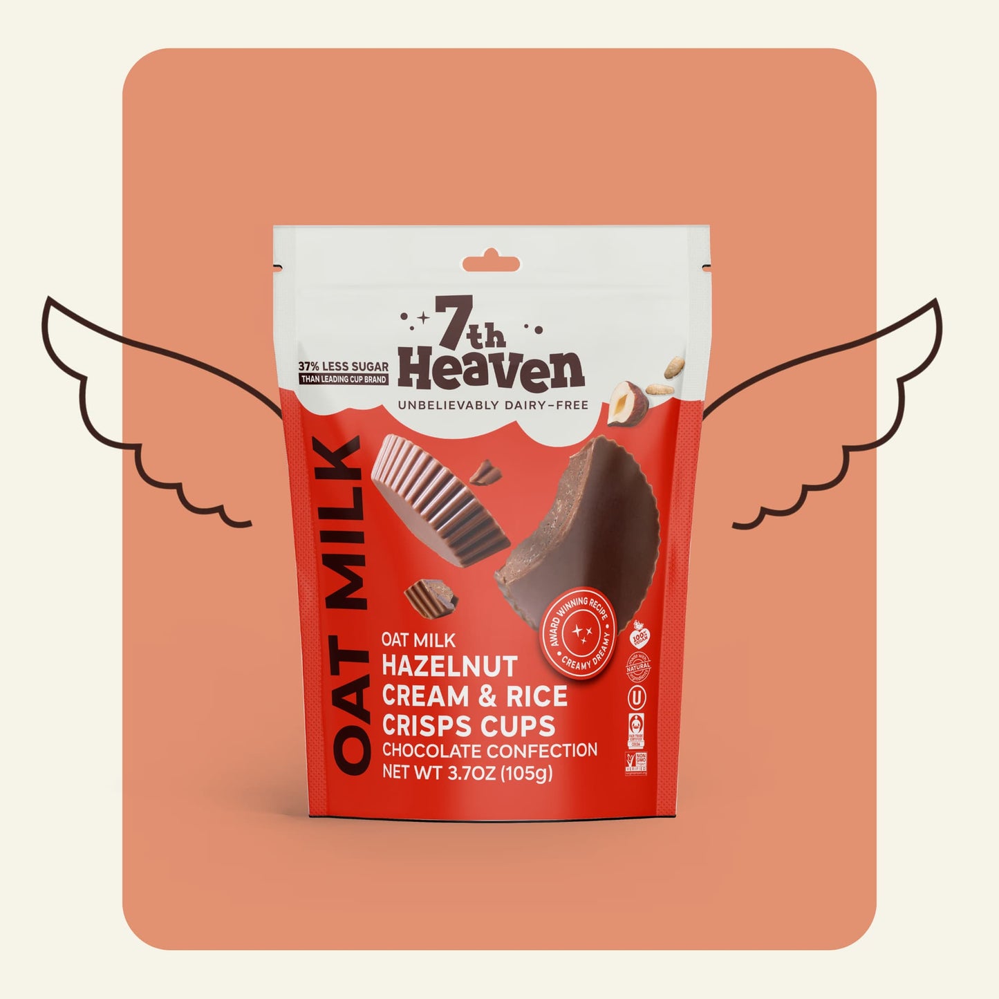 Hazelnut Cream & Rice Crisps Cups  (bag of 5)