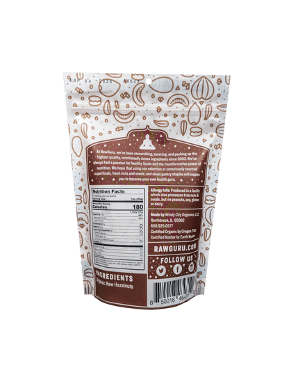 RawGuru Raw Organic Hazelnuts - 16 oz - Vegan America
