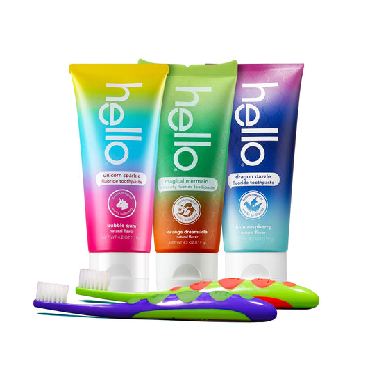 hello kids toothpaste and toothbrush variety bundle
