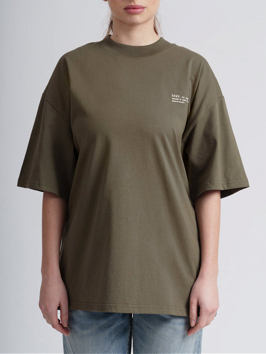 Women's Organic Cotton Signature Oversized T-Shirt | Pine Green Khaki