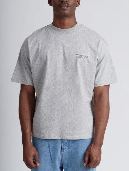 Men's Organic Cotton Signature Oversized T-Shirt | Rock Grey Marl